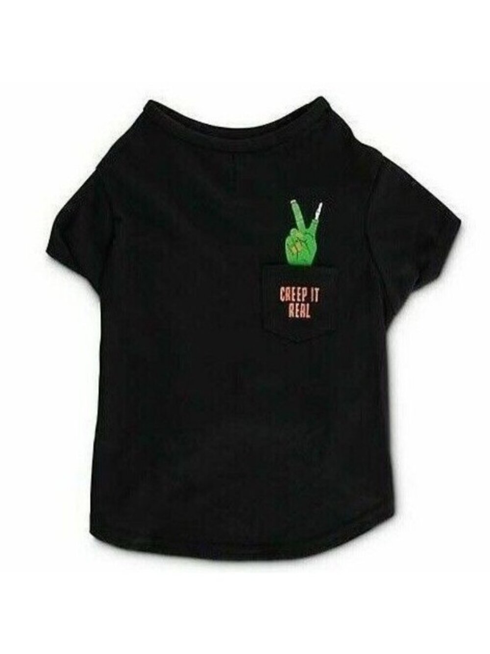 Bootique Creep It Real Dog T-Shirt Size Large Halloween Glow in Dark Black New